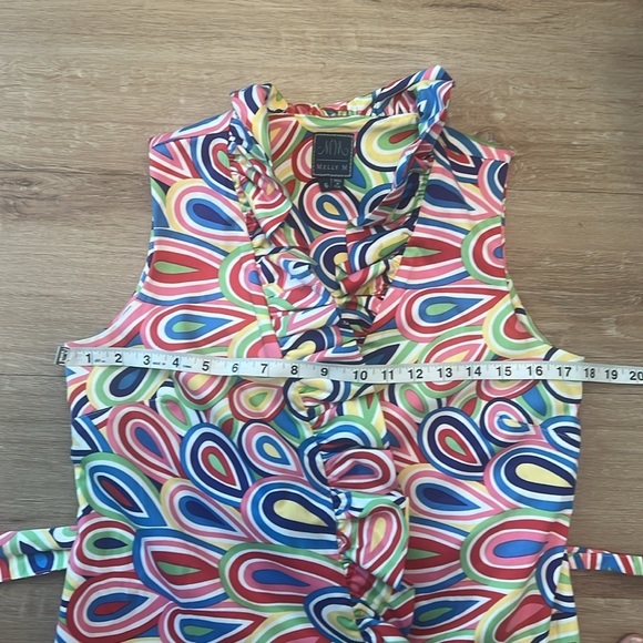 Melly M Riverside Ruffle Printed Wrap Dress Size - 6 - Picture 13 of 16